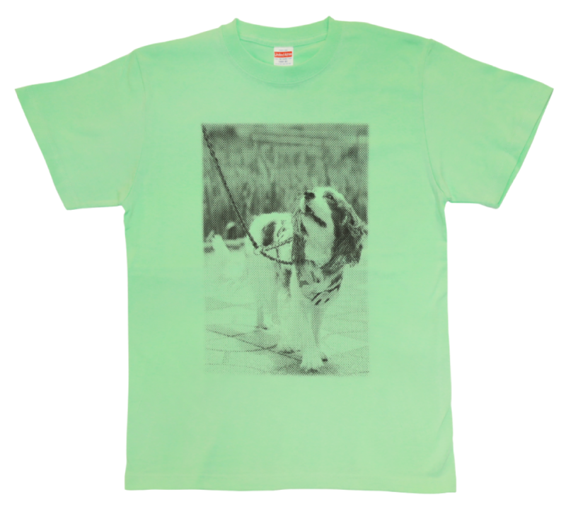 モノクロドットTシャツ - グリーン